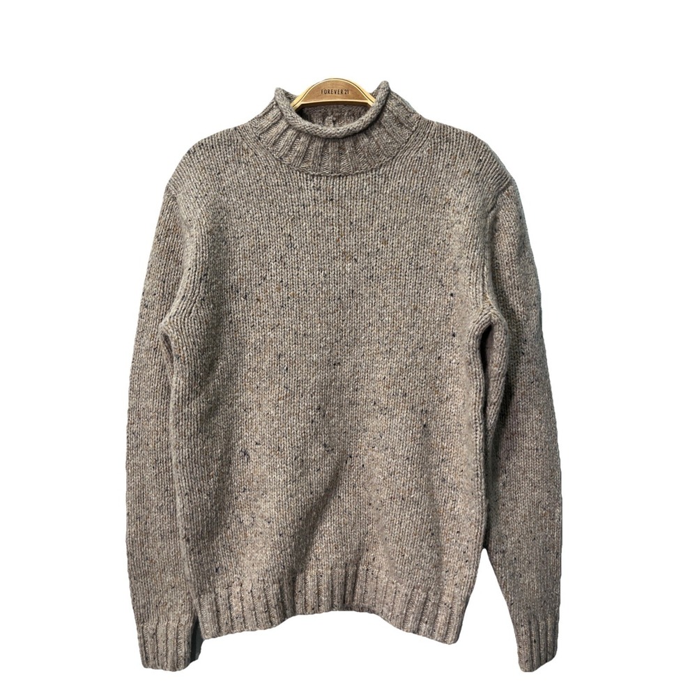Madewell Sweater Mens XS Oat Donegal Mockneck Merino Alpaca Blend NY120 Speckled